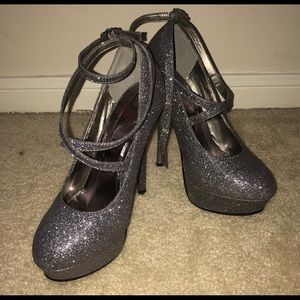 Grey Glitter Heels